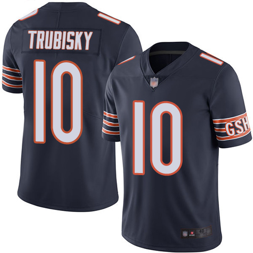 Chicago Bears Limited Navy Blue Men Mitchell Trubisky Home Jersey NFL Football #10 Vapor Untouchable